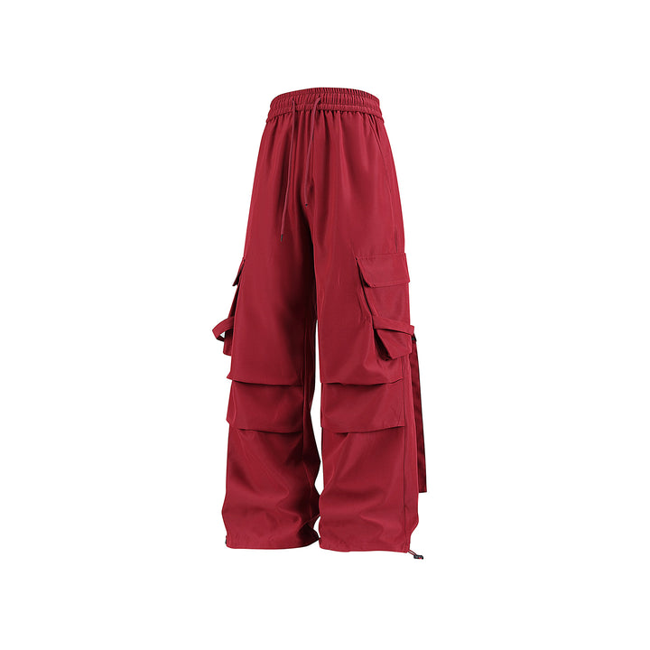 Herren Baggy‑Cargo‑Hose mit modularen Klappfächern, Band‑Details und Kordelbund Echo Archiv