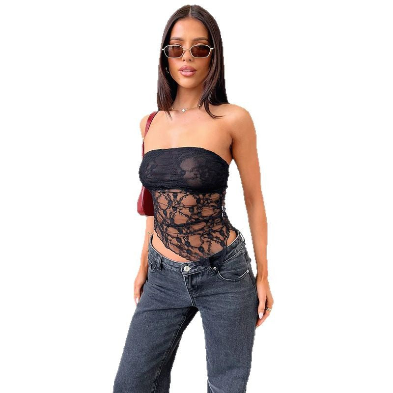 Damen Spitzen-Bustier mit asymmetrischem Saum Echo Archiv