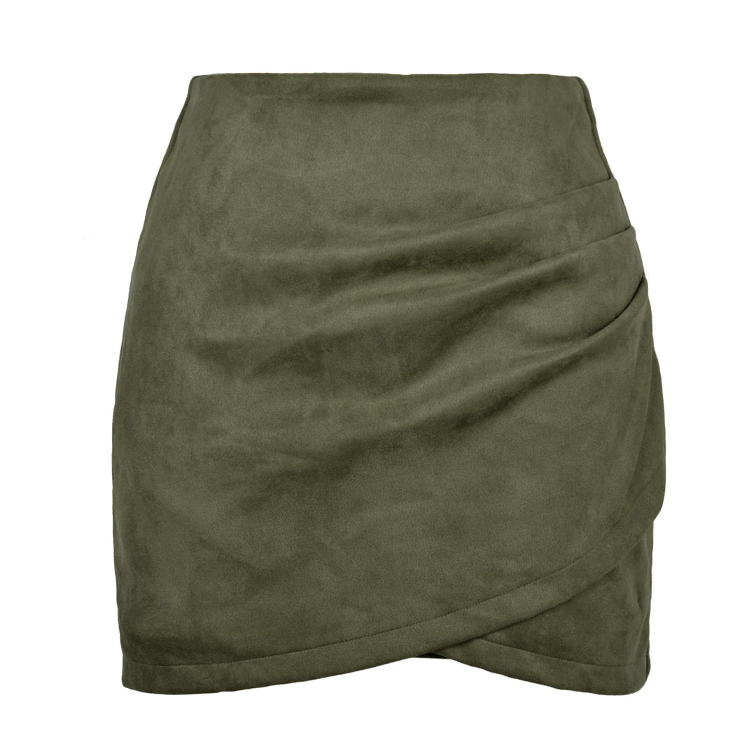 Damen High-Waist Wickelrock aus samtigem Mikrofaser – Rosévia