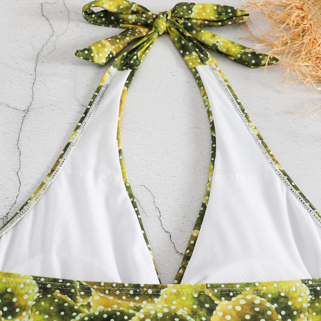 Damen Einteiler Badeanzug mit floralem Kaktusdesign Echo Archiv