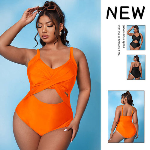 Damen Einteiler Badeanzug mit asymmetrischem Wickel-Design und modischen Cut-Outs Echo Archiv