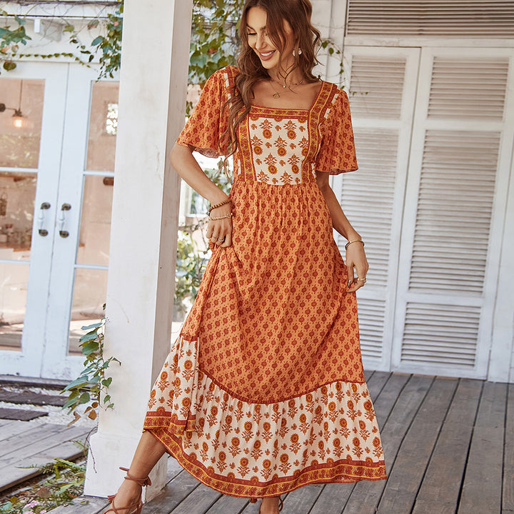 Damen Maxikleid mit floralen Stickereien und schwingendem Saum Echo Archiv