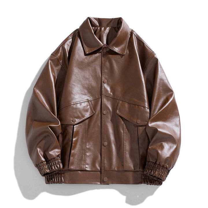 Herren Kunstlederjacke im modernen Utility-Design mit praktischen Taschen Echoarchiv