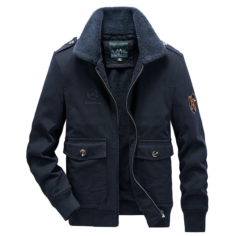 Herren Utility-Flightjacke aus Baumwollmix mit Teddykragen und aufgesetzten Pattentaschen Echo Archiv