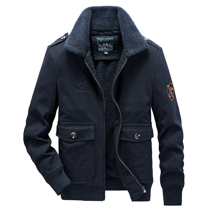 Herren Utility-Flightjacke aus Baumwollmix mit Teddykragen und aufgesetzten Pattentaschen Echo Archiv