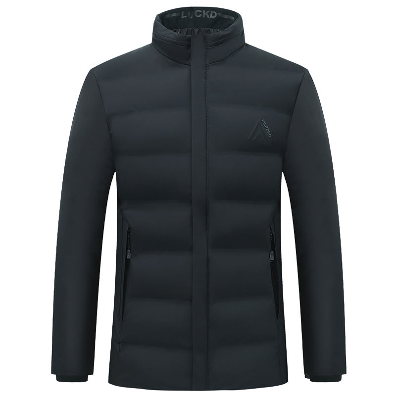 Herren Wattierte City-Jacke mit Stehkragen, wasserabweisender Oberfläche und verdecktem Reißverschluss – Taviero