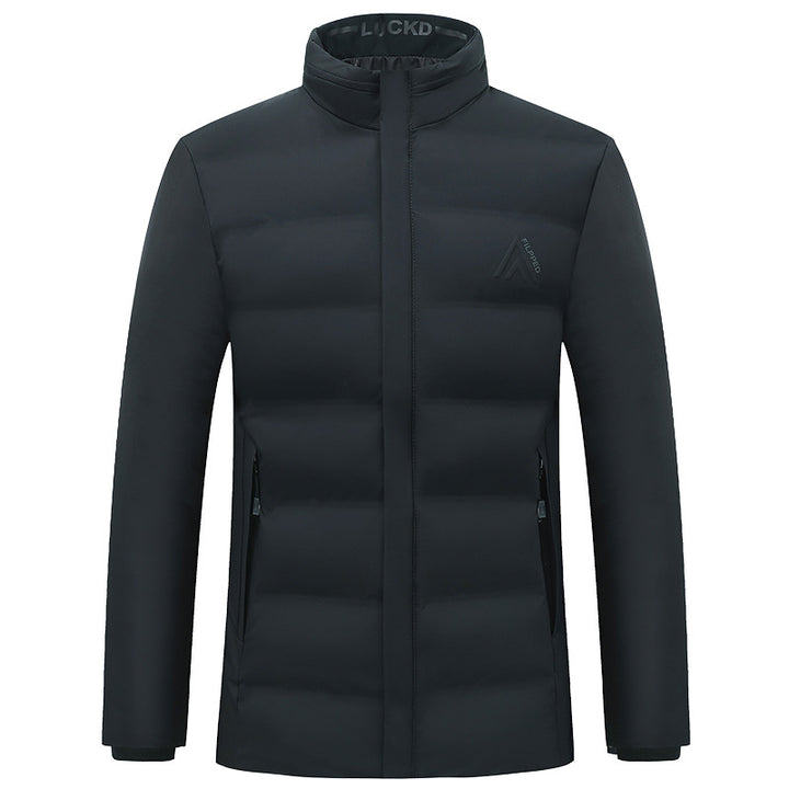 Herren Wattierte City-Jacke mit Stehkragen, wasserabweisender Oberfläche und verdecktem Reißverschluss – Taviero