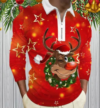 Herren Langarm-Pullover mit festlichem Weihnachtsdesign Echoarchiv