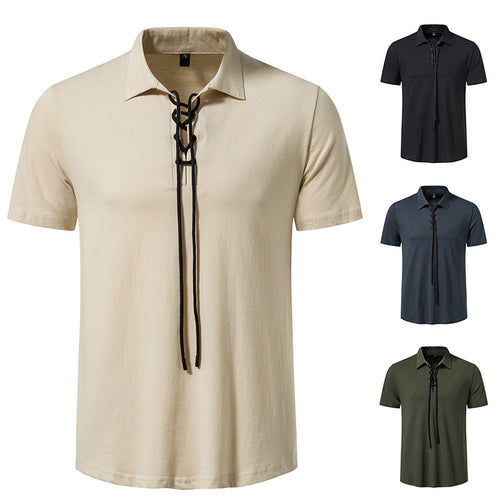 Herren Polo-Shirt mit einzigartigem Schnürdesign Echoarchiv