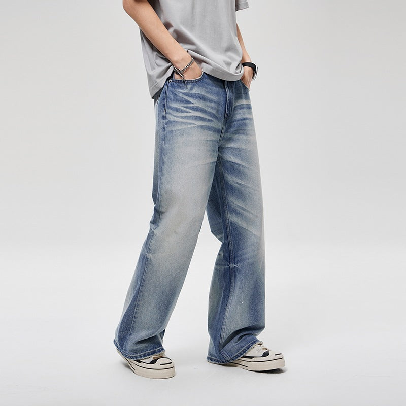 Herren Weite Baggy-Jeans im Vintage-Wash mit tiefer Leibhöhe & ausgewaschenen Falten Echoarchiv