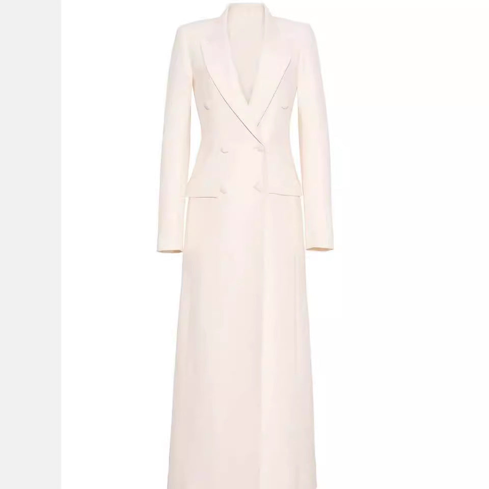 Damen Maxikleid im Blazer‑Stil mit Doppelreiher Echoarchiv