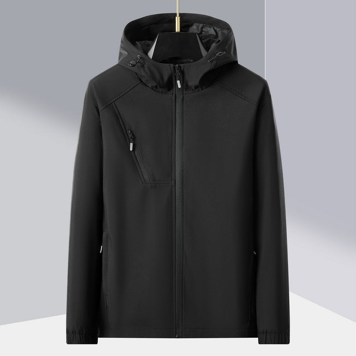 Herren leichte Softshell-Outdoorjacke mit ergonomischer Kapuze und diagonalem Brustreißverschluss Echo Archiv