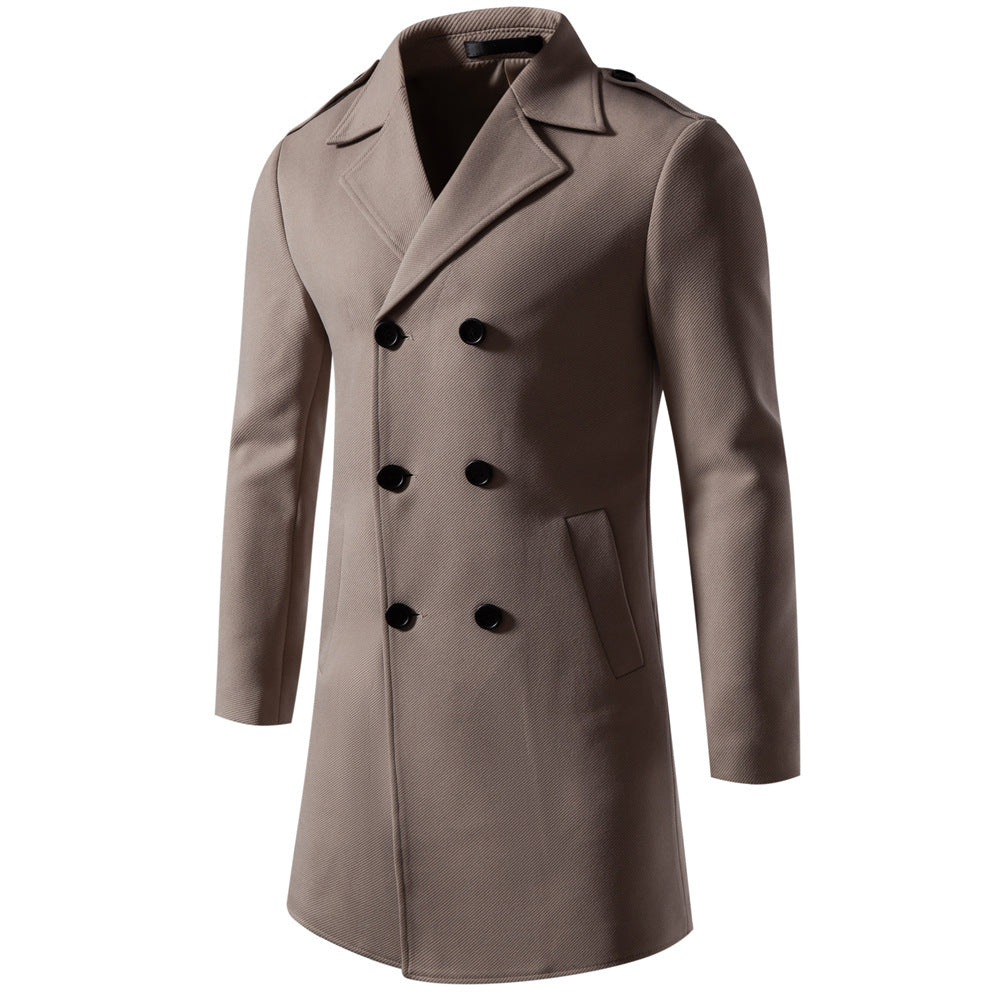 Herren klassischer Trenchcoat mit doppelter Knopfreihe und stylischen Details Echoarchiv