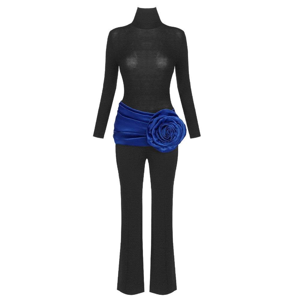 Damen eleganter Ganzkörperanzug mit Blütenapplikation Echo Archiv