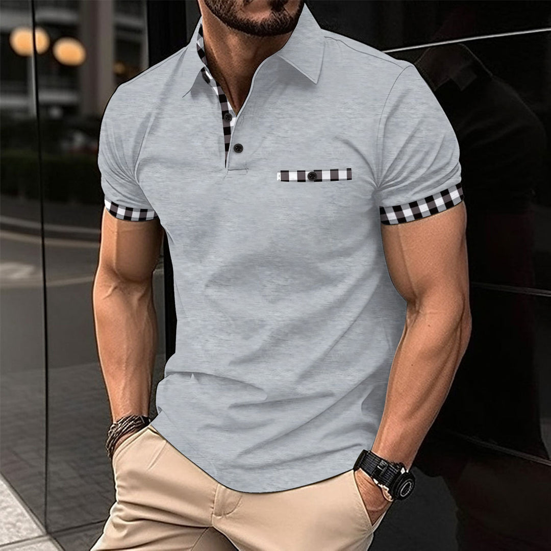 Herren Poloshirt mit modernem Karo-Muster Echoarchiv