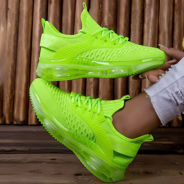 Damen Luftkissen-Sneaker mit transparenter Luftsohle und gestricktem Oberschuh Echoarchiv