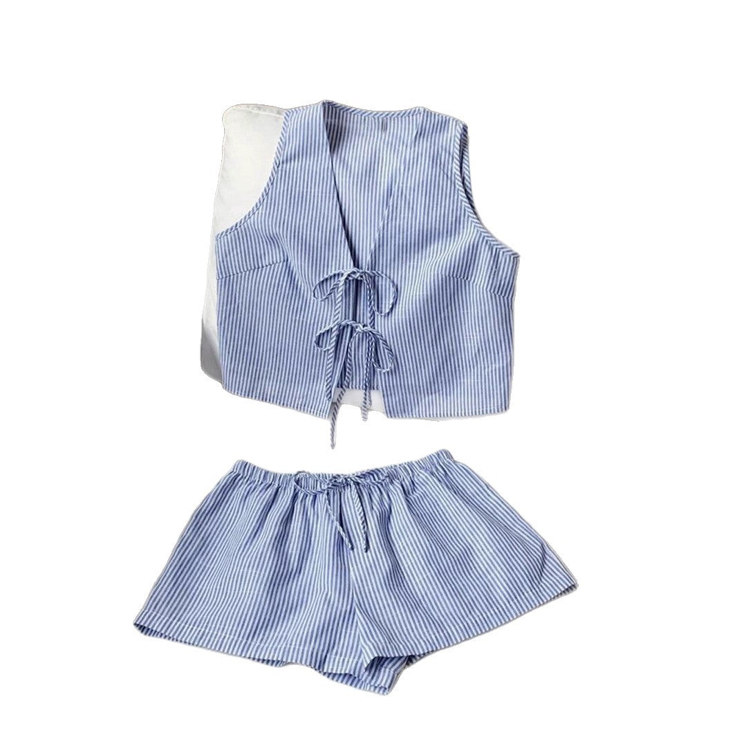 Damen Lässiges Zweiteiliges Set mit Bindegürtel Echo Archiv