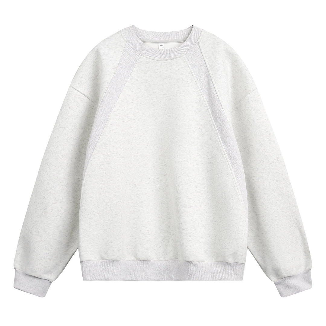 Unisex Oversize Rundhals-Sweatshirt aus Baumwollmix mit Raglanärmeln und diagonalem Rippdetail Echo Archiv