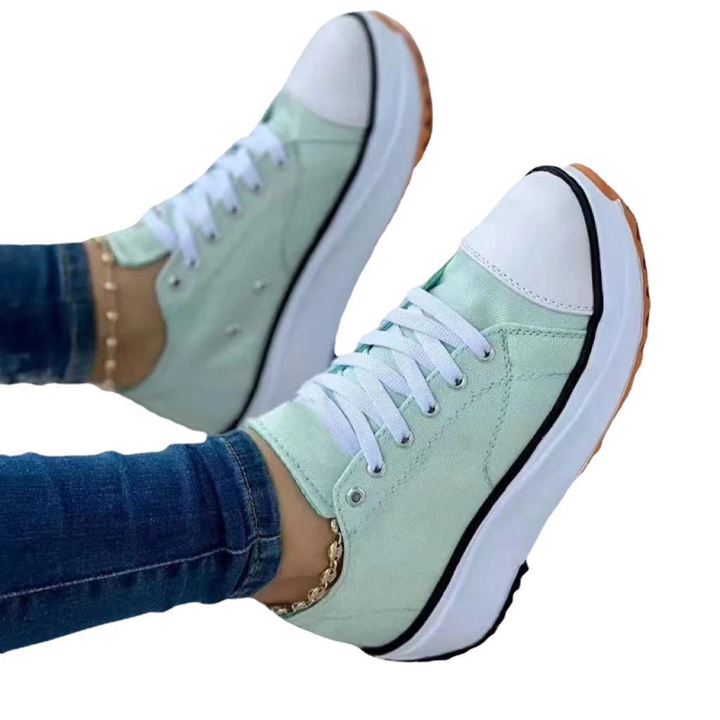 Damen Plateau-Sneaker mit Canvas-Obermaterial, verstärkter Zehenkappe und profilierter Gummilaufsohle Echo Archiv