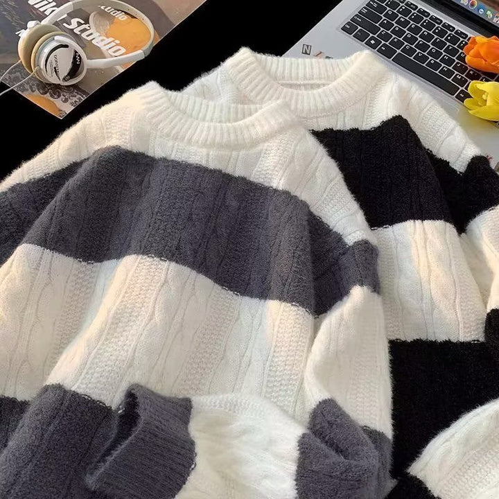 Damen Lässiger Strickpullover mit Zopfmuster Echoarchiv