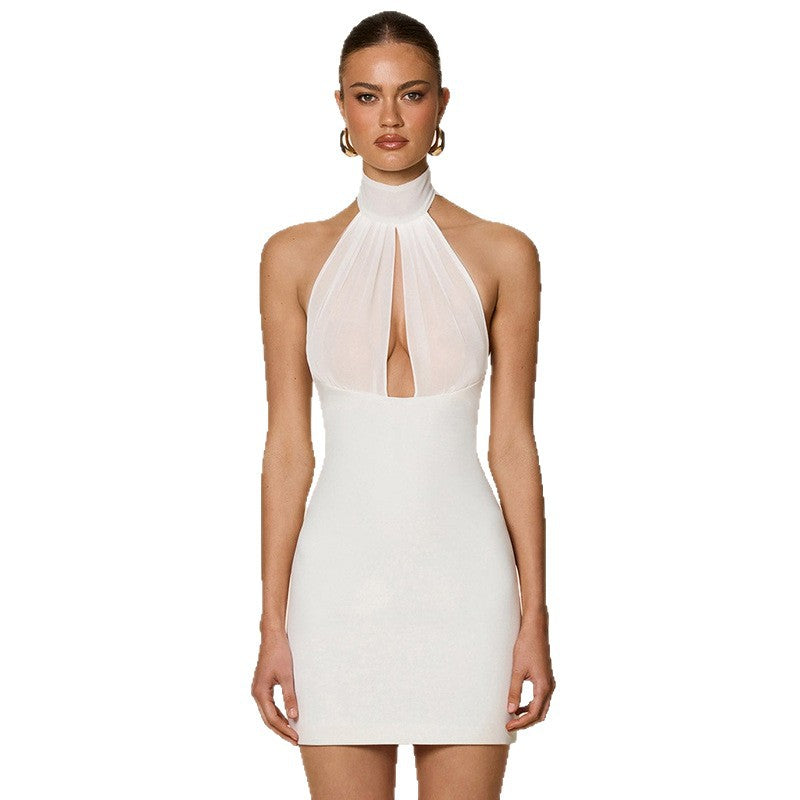 Damen Schickes Minikleid mit hochgeschlossenem Kragen und eleganten Cut-Outs Echo Archiv