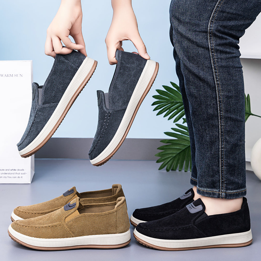 Herren nan Cord-Slipper-Sneaker mit elastischem Einstieg, gepolsterter Innensohle und griffiger Gummilaufsohle Echo Archiv