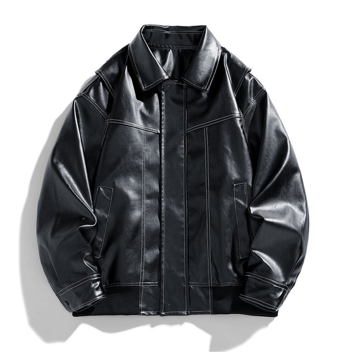 Herren Kunstlederjacke mit modernem Schnitt und funktionalen Taschen Echoarchiv