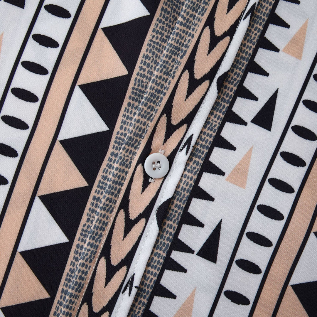 Herren Langarmhemd mit trendigem Geometrie-Design Echoarchiv