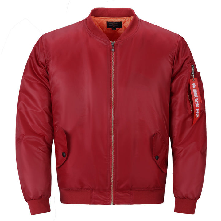 Herren Pilotenbomberjacke im Aviator-Look mit Nylonoberfläche und Utility-Ärmeltasche Echoarchiv
