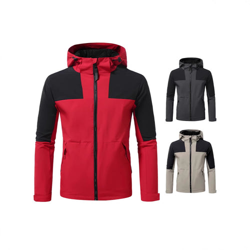 Herren Windbreaker Jacke mit verstellbarem Kapuzenkragen und seitlichen Taschen Echoarchiv