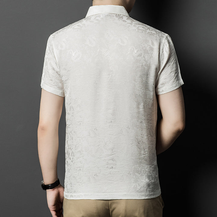 Herren edles Poloshirt mit filigranem Muster Echoarchiv