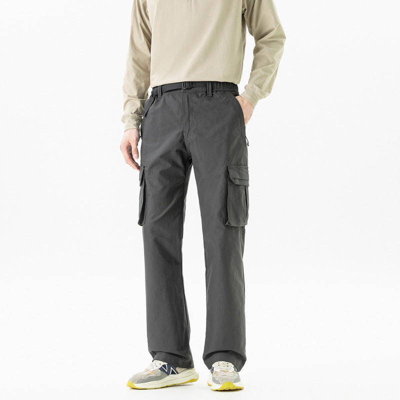 Herren Utility-Cargohose im technischen Trekking-Stil mit integriertem Gürtel und Mehrfach‑Taschen Echo Archiv