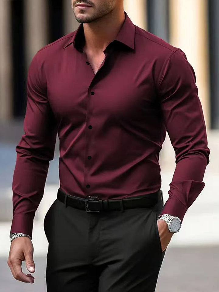 Herren-Businesshemd mit langen Ärmeln, Slim-Fit, Echoarchiv
