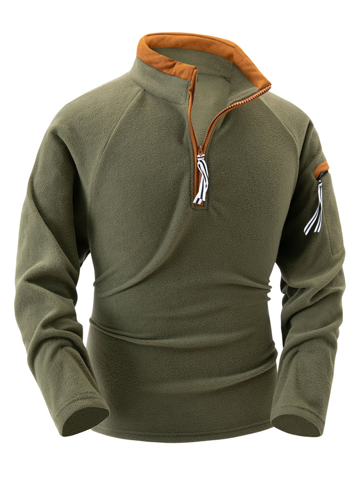 Herren Fleece-Pullover mit hohem Kragen und Reißverschluss Echoarchiv