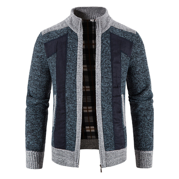 Herren modische Strickjacke mit einzigartigem Schnitt und verstecktem Reißverschluss Echoarchiv