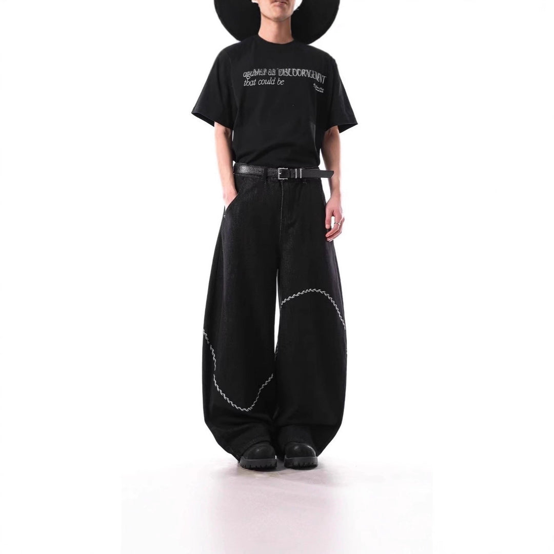 Herren Modische Weitbein-Hose mit einzigartigem Design Echoarchiv
