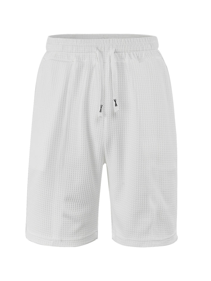 Herren nan atmungsaktive Waffel-Pyjama-Shorts mit elastischem Komfortbund, Tunnelzug und seitlichen Eingrifftaschen Echo Archiv