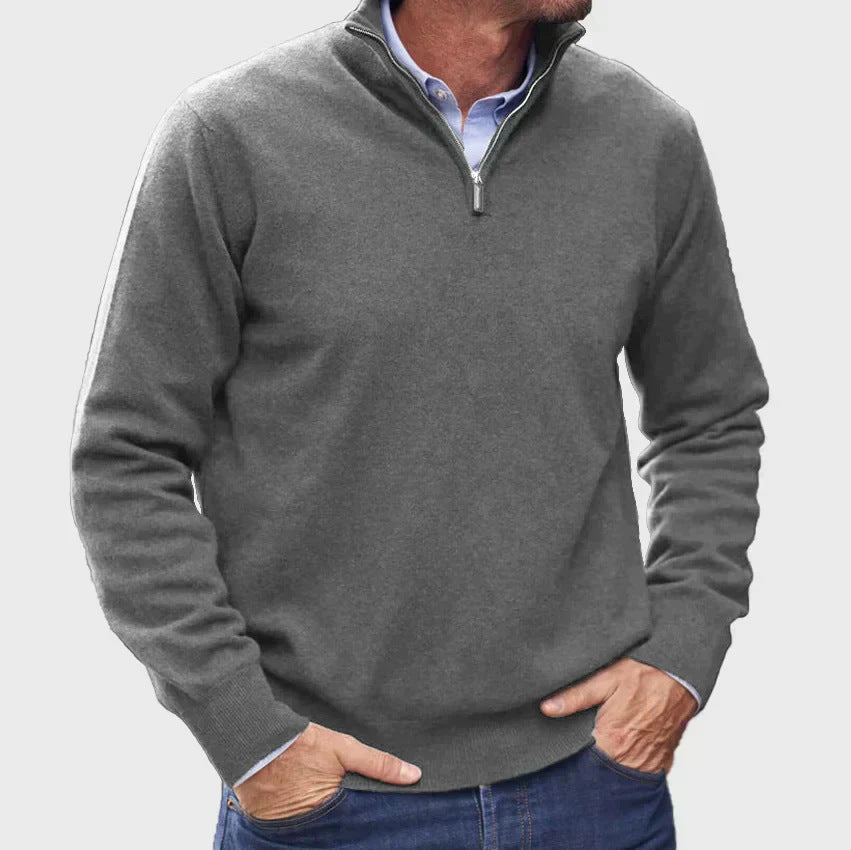 Herren Hochwertiger Strickpullover mit Stehkragen – Norvane