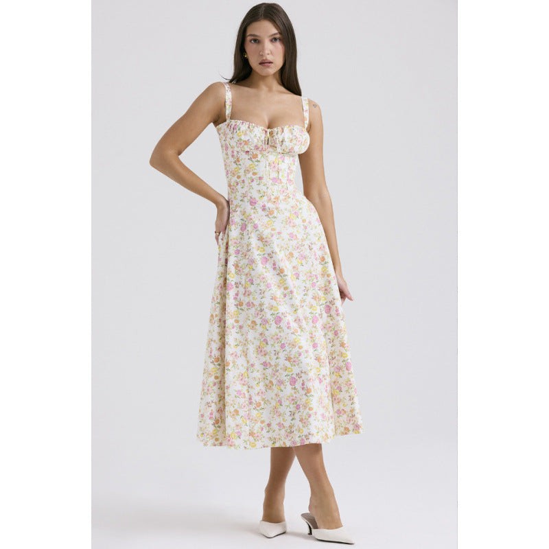 Damen Maxikleid mit floralem Design und elegantem Schlitz Echo Archiv