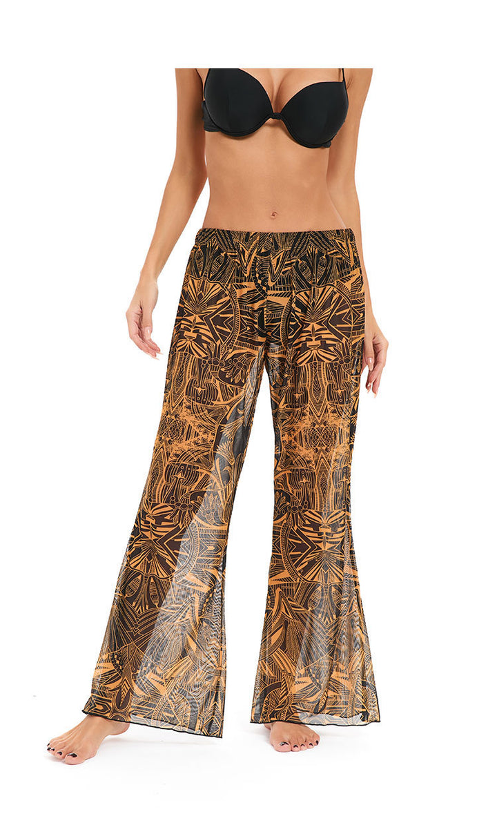 Damen Leggings aus luftiger, transparenter Stoffqualität mit exotischem Muster Echo Archiv