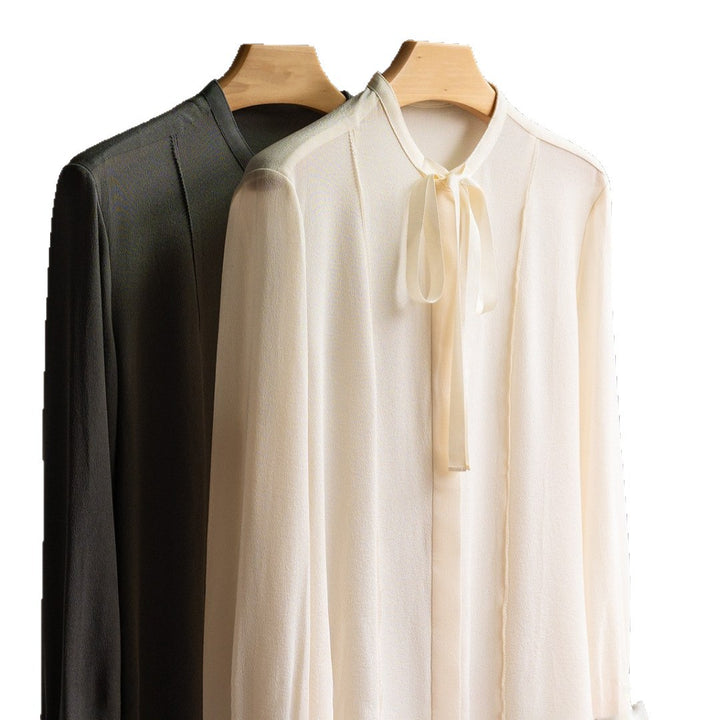 Damen Edle Bluse mit Schleifen-Detail Echoarchiv