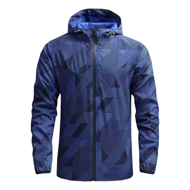 Herren ultraleichte Kapuzen-Trainingsjacke mit winddichter Oberfläche und Packfunktion Echo Archiv