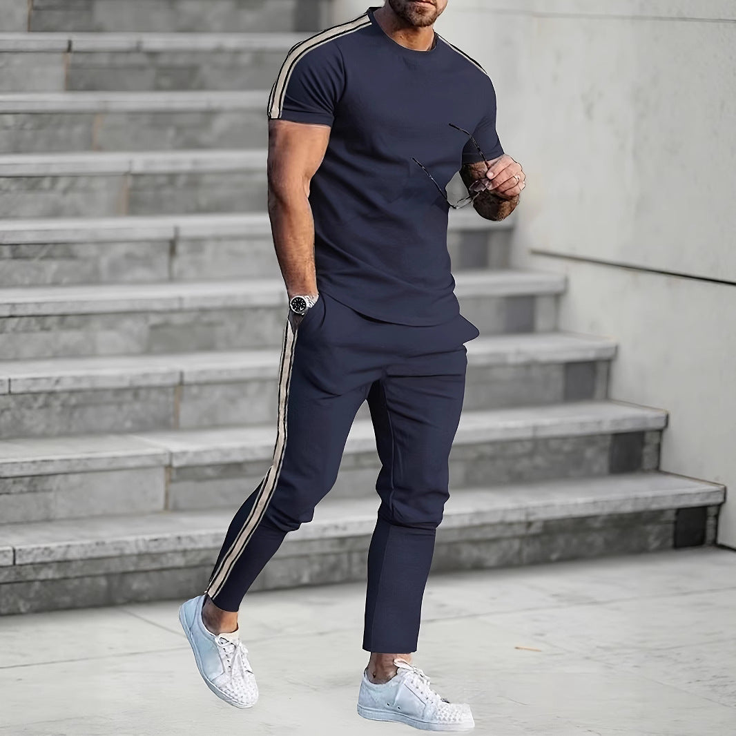 Herren Sportliches Trikot und Jogginghose-Set mit seitlichen Details Echoarchiv