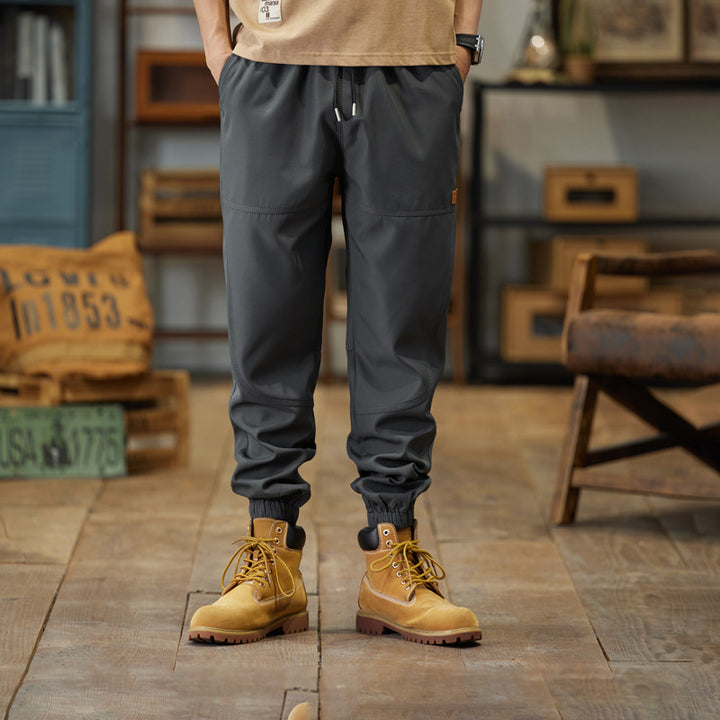 Herren Cargo-Joggerhose mit Kordelzug, verstärkten Knieeinsätzen und elastischen Bündchen Echo Archiv