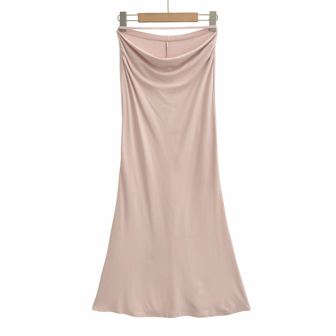 Damen Einschultriges zweiteiliges Set mit gerafftem Crop-Top und tailliertem Maxirock Echoarchiv