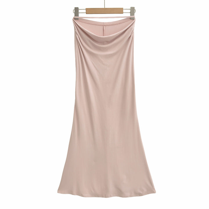 Damen Einschultriges zweiteiliges Set mit gerafftem Crop-Top und tailliertem Maxirock Echoarchiv