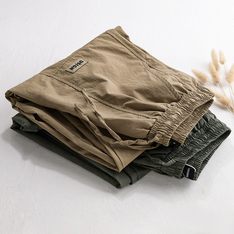 Herren Relaxte Cargo-Hose mit elastischem Bund, Kordelzug und vielseitigen Beintaschen Echoarchiv
