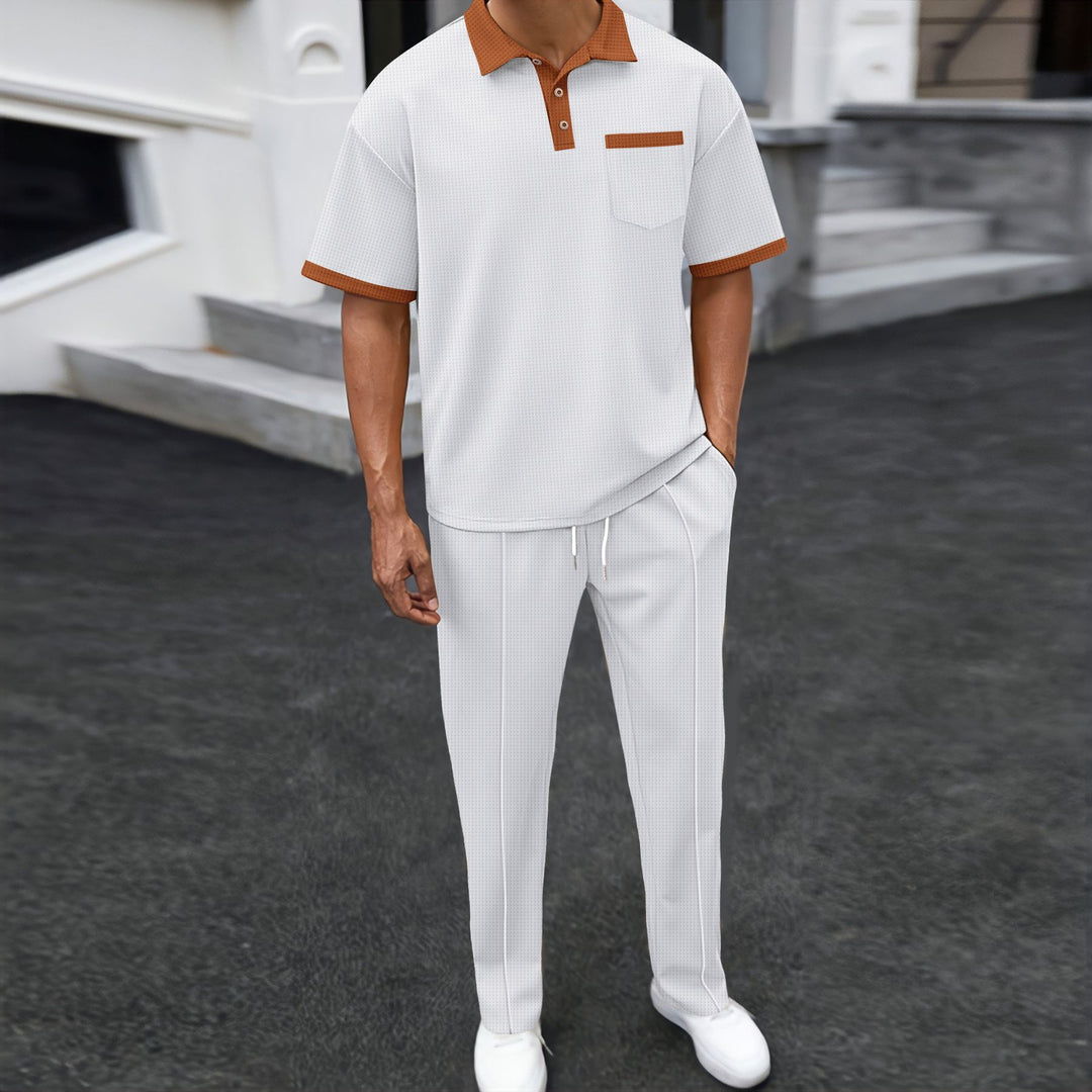 Herren lässiges Poloshirt und gemütliche Jogginghose Set Echoarchiv
