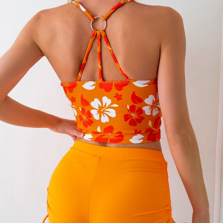 Damen Bade-Top mit floralem Design und hochgeschnittenen Shorts Echo Archiv