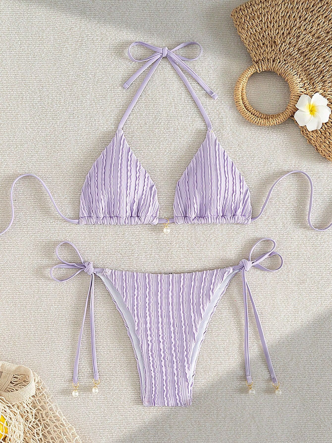 Damen Triangel-Bikini mit strukturierter Textur Echo Archiv